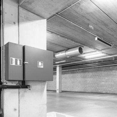 an underground garage Vent ducts